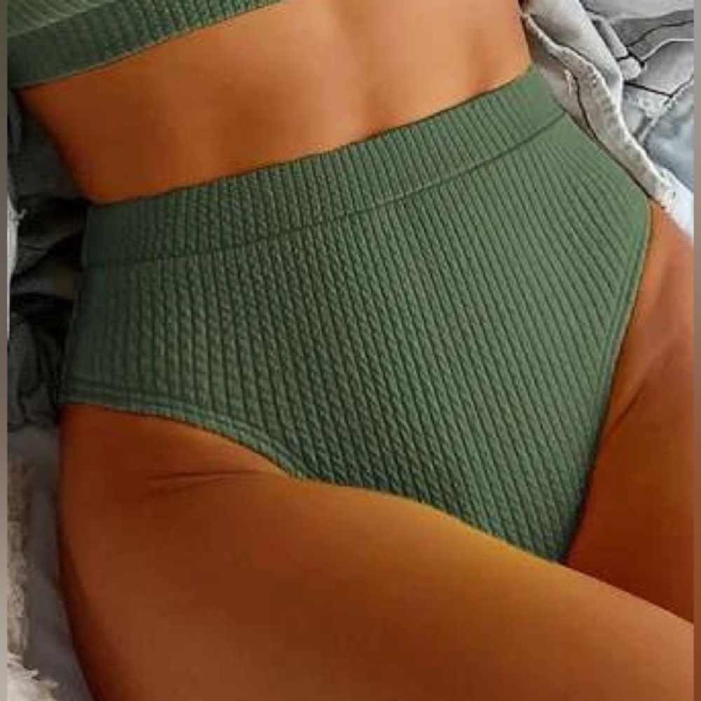 New Shein Solid High Waisted Bikini Bottom